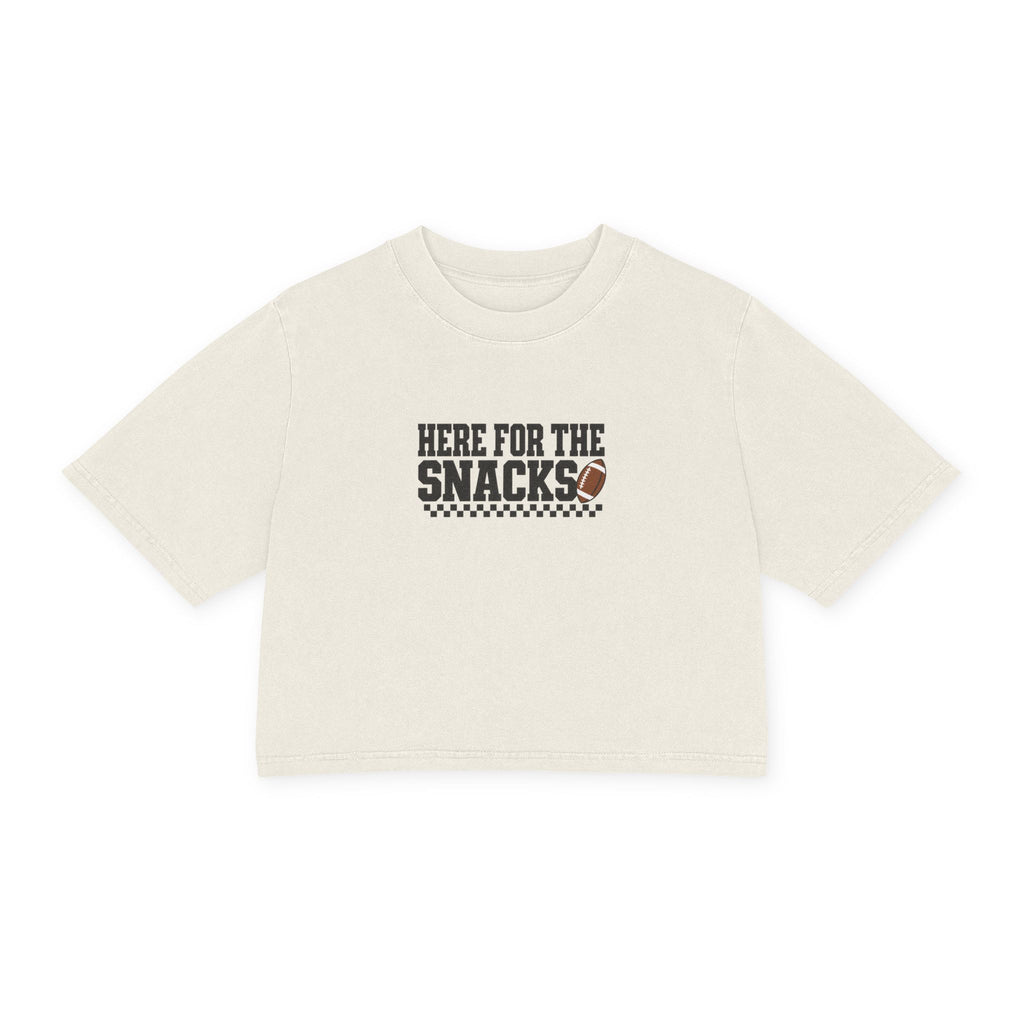 Here For The Snacks Crop Tee