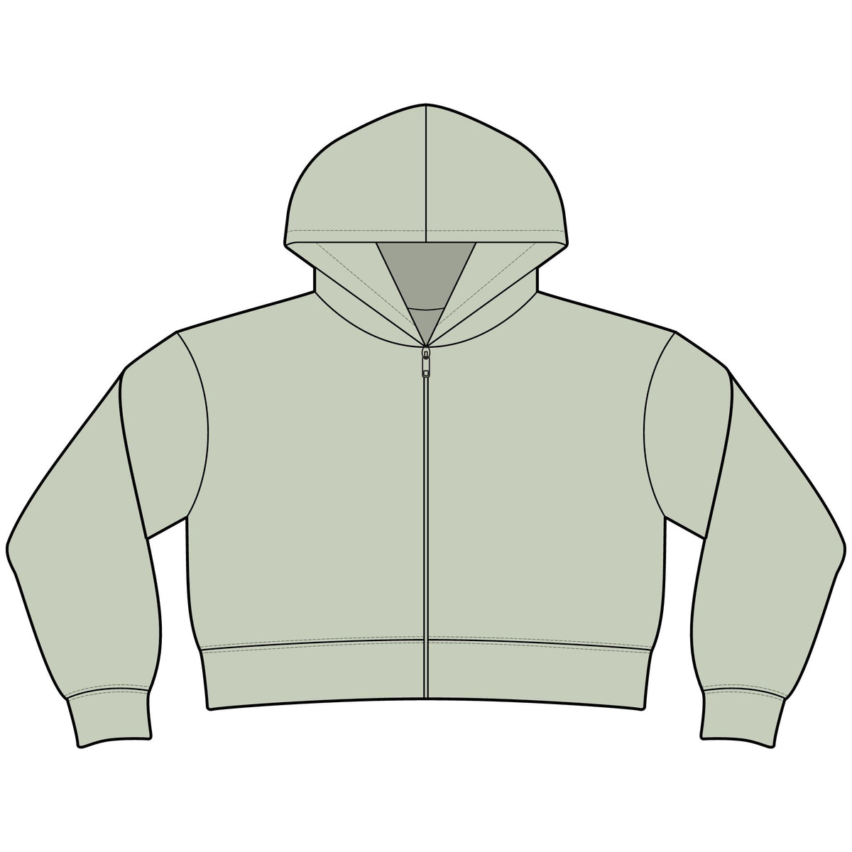 River Trash Cropped Zip Hoodie